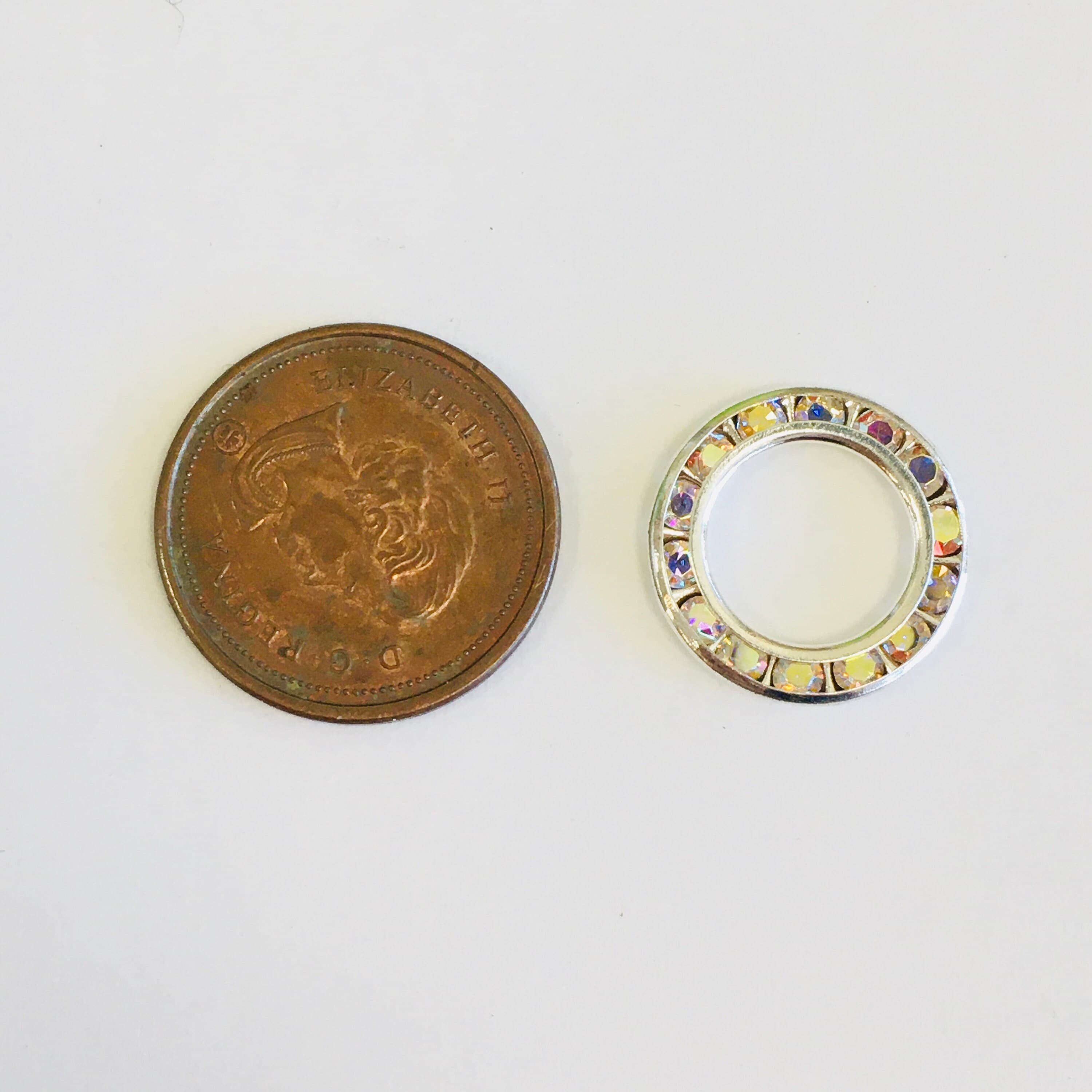 Flat Spacer Beads with AB rhinestones, Shiny Spacer beads, Silver Spacers, Bracelet Spacers, Bellaire Wholesale, Bulk Buy, Canadian Supplier - image 5