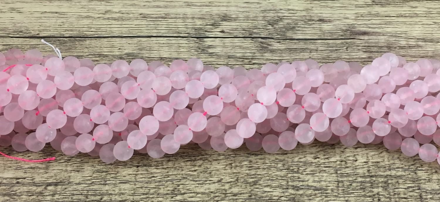 8mm Frosted Rose Quartz, Gem Stones , Mala Beads, Yoga natural stones, Beads, 8mm Round quartz crystals A quality stones, Canadian Supply