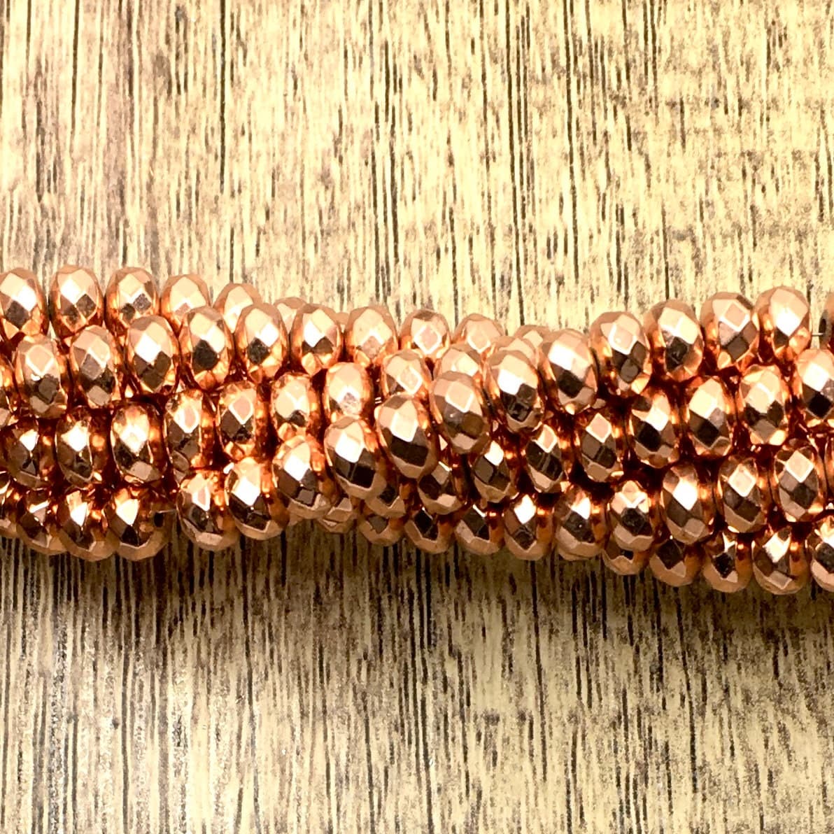 Donut Shaped Rose Gold Faceted Hematite Bead, Natural Stone, Hematite, Faceted Beads, Mala Bead, Canadian Supplier, Beading Supplier - image 4