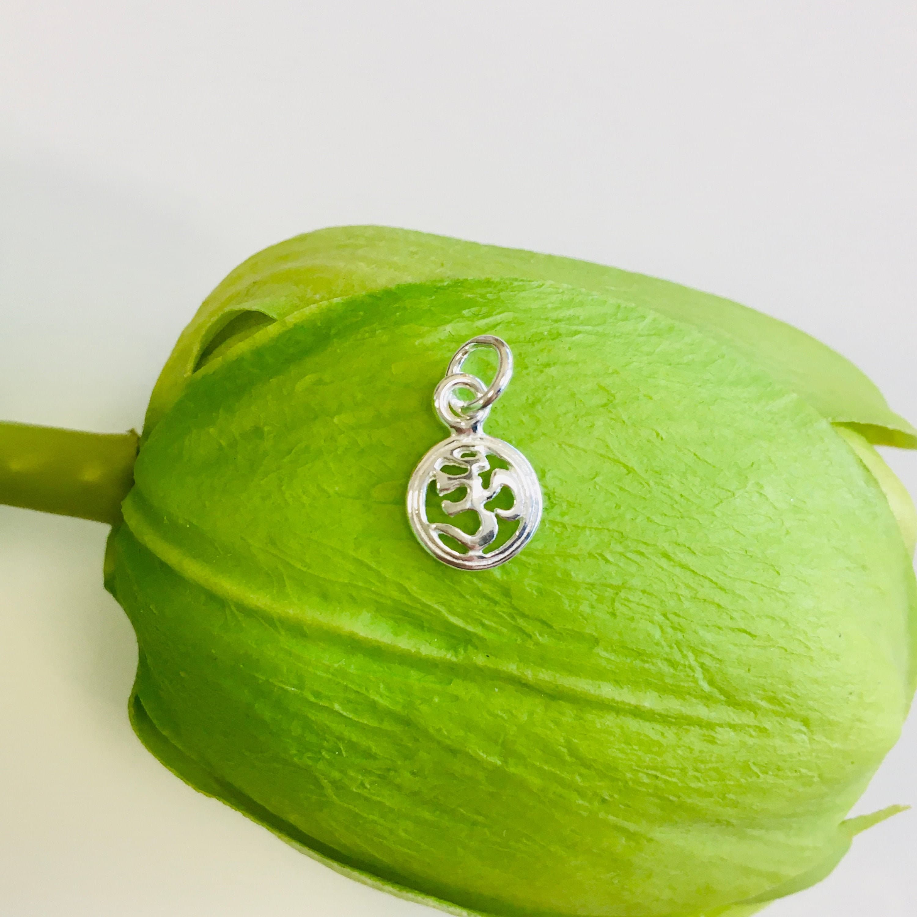 Sterling Silver OM Charm, Om Round Charm, Silver Charm, Silver Om Charm, Dainty OM Necklace, Bellaire Wholesale, Bulk Buy Charms, Supplier