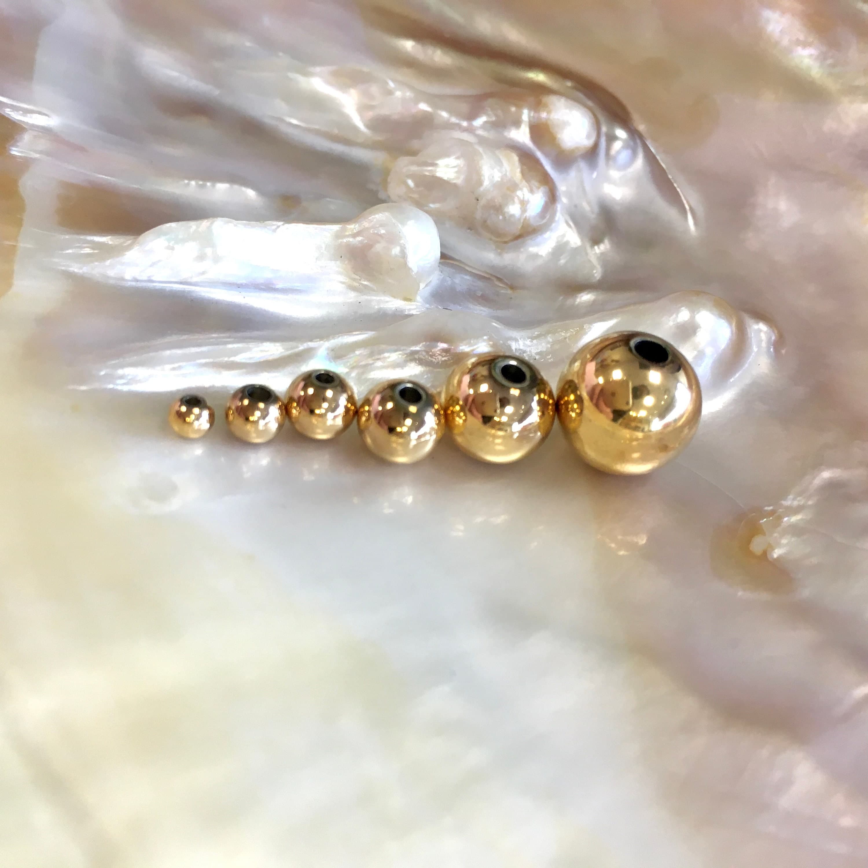 Stainless Steel Gold Round Beads, Round Spacer beads, Gold Beads, Beads for bracelet, Canadian Supplier