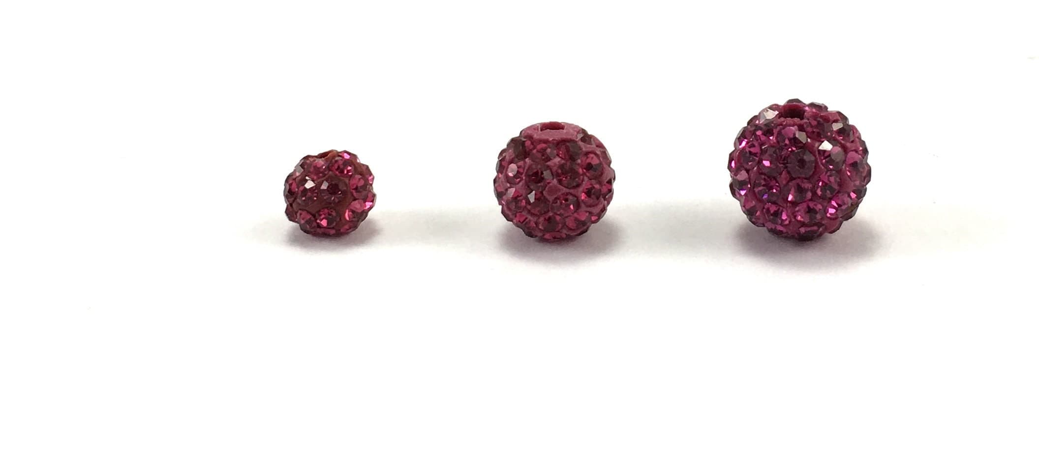 Fuchsia Pink Rhinestone Bead, 10mm Disco bead, Fuchsia Pink bead, Fuchsia Pink beads, crystal bead, Bellaire Wholesale - image 5