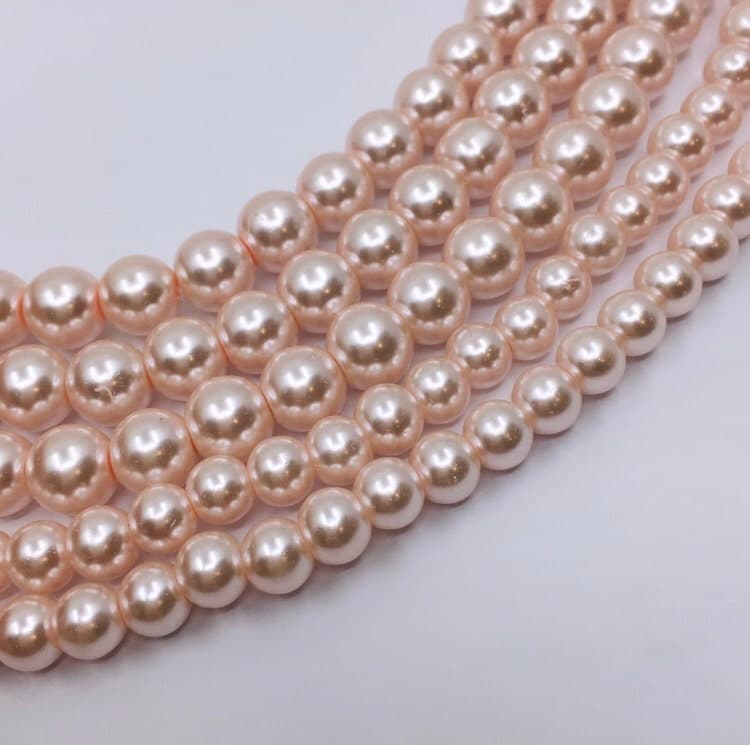 Blush Pink Faux Glass Pearls, Faux Glass Bead, 4mm, 6mm, 8mm Glass Pearl Bead, Beading Supplies, Bellaire Wholesale, Canadian Supplier - image 4