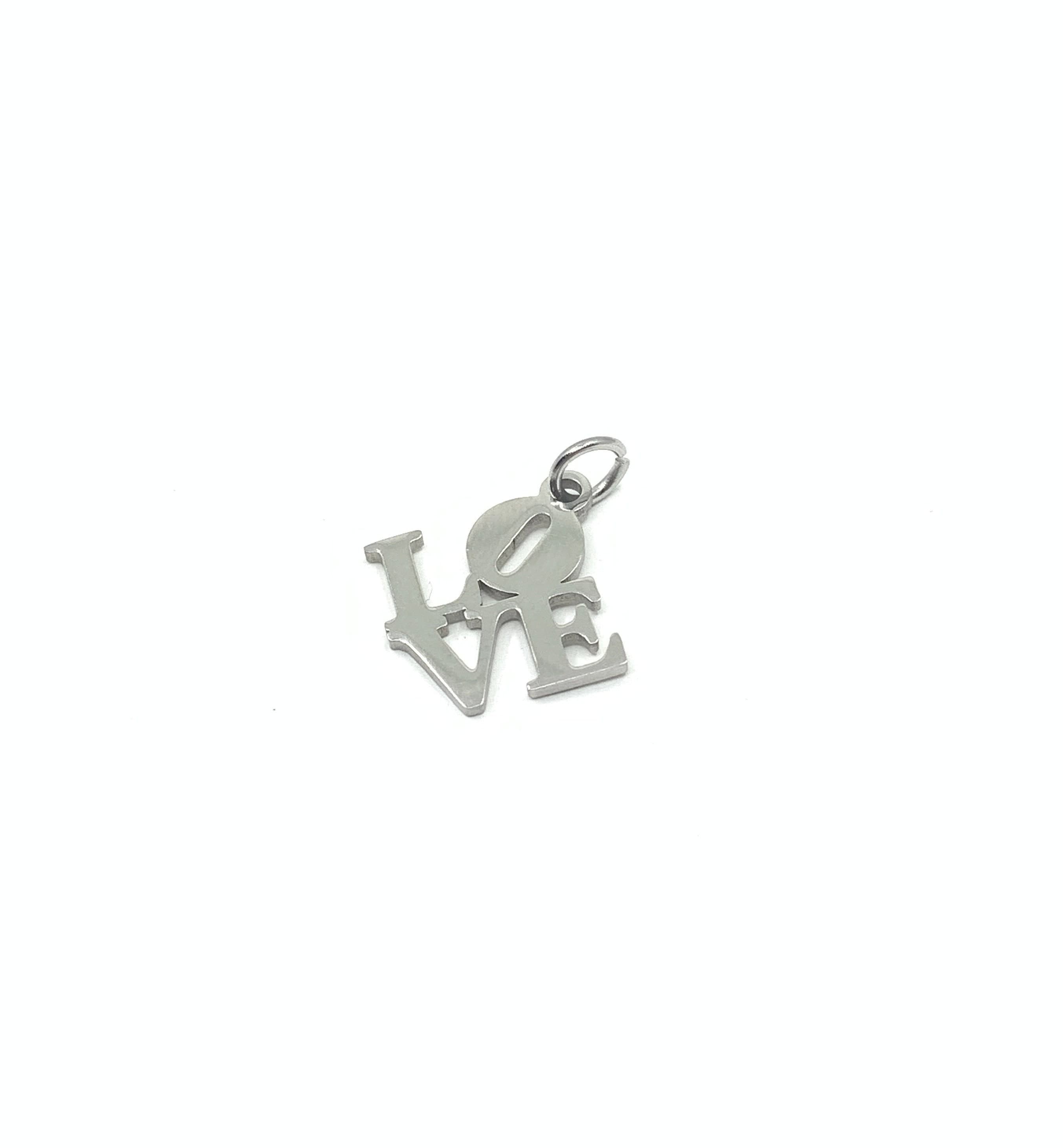 Stainless Steel Love Charm, Love Writing charm, Love saying pendant, Bracelet necklace charm, Wholesale Supplier