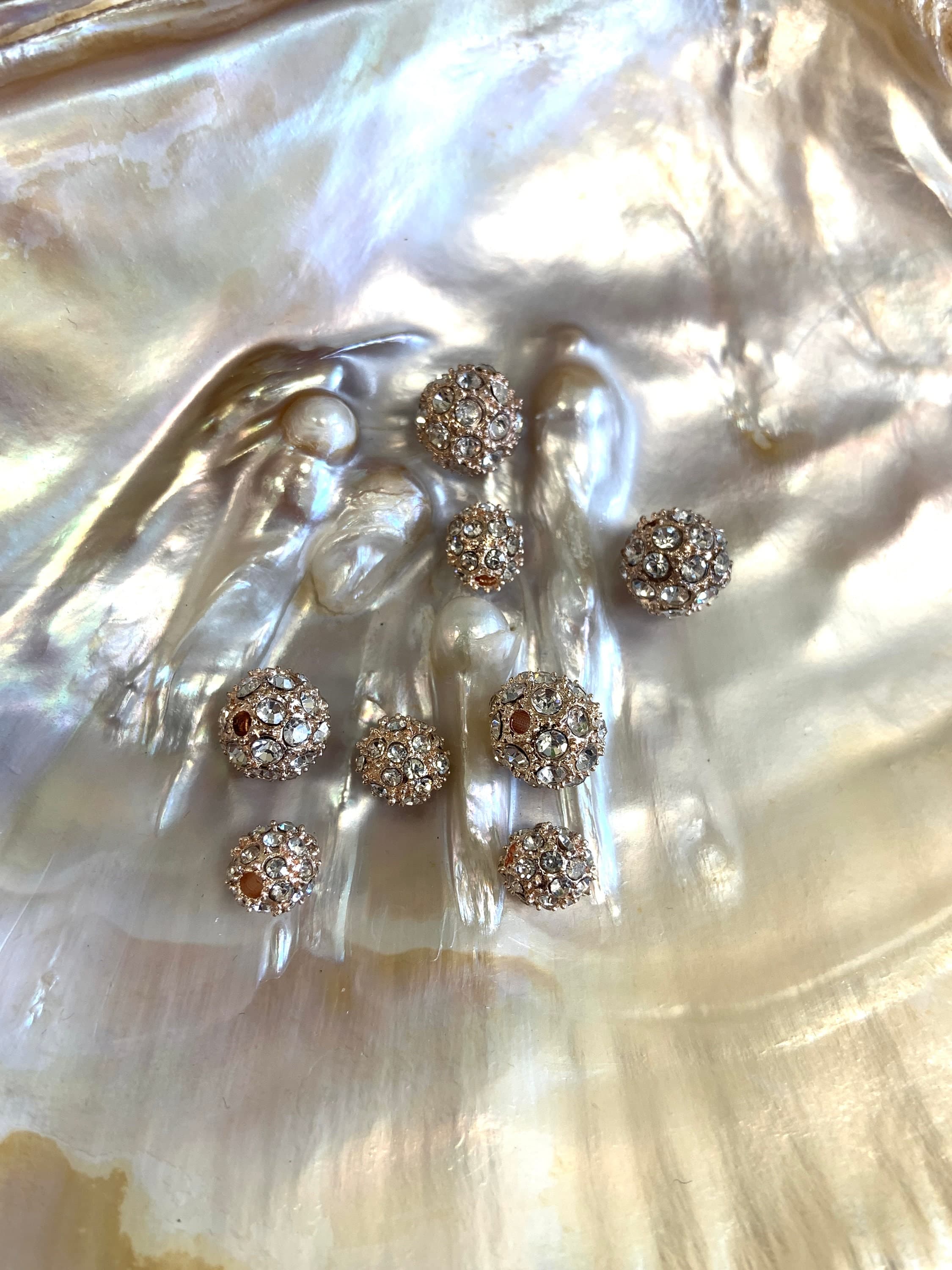 Rhinestone ball beads for bracelet and necklace making. Available in bulk buy and wholesale prices.