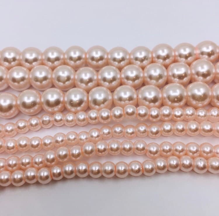 Blush Pink Faux Glass Pearls, Faux Glass Bead, 4mm, 6mm, 8mm Glass Pearl Bead, Beading Supplies, Bellaire Wholesale, Canadian Supplier - image 3