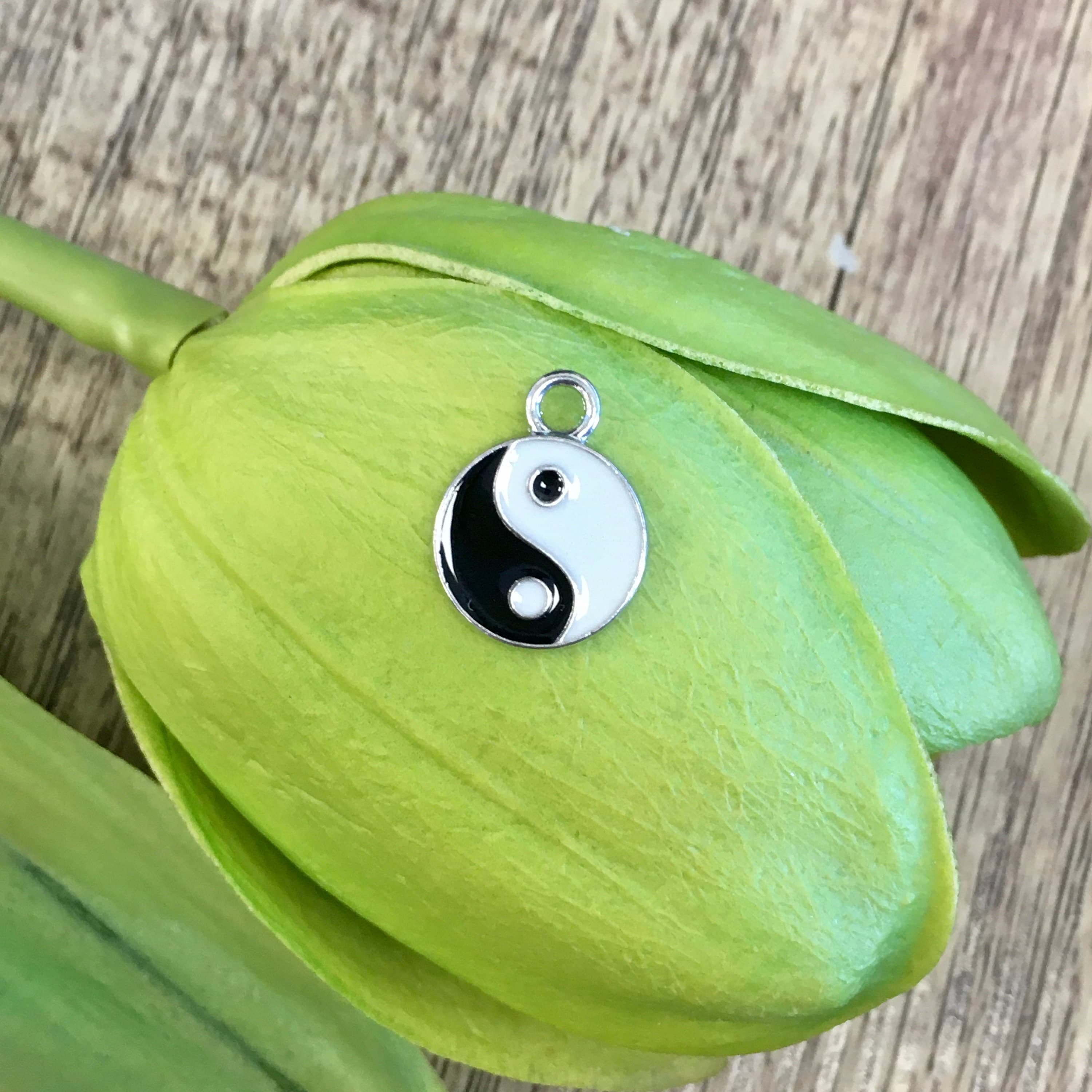 Yin Yang Charm, Ying Yang Alloy Enamel charm, Black & White Ying yang pendant, Jewelry Making, Bellaire Wholesale, Canadian Supplier - image 4