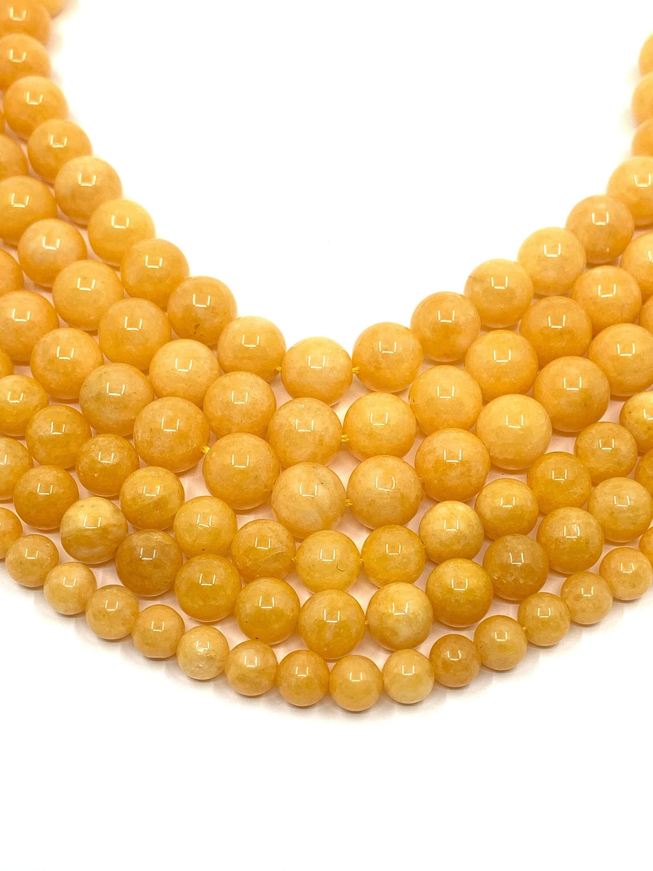 Milky Yellow Jade Stone, Natural Jade Beads, Good Luck Stone, Genuine Jade, Yoga Bead, Mala bead, Wholesale Buy, Canadian Supplier