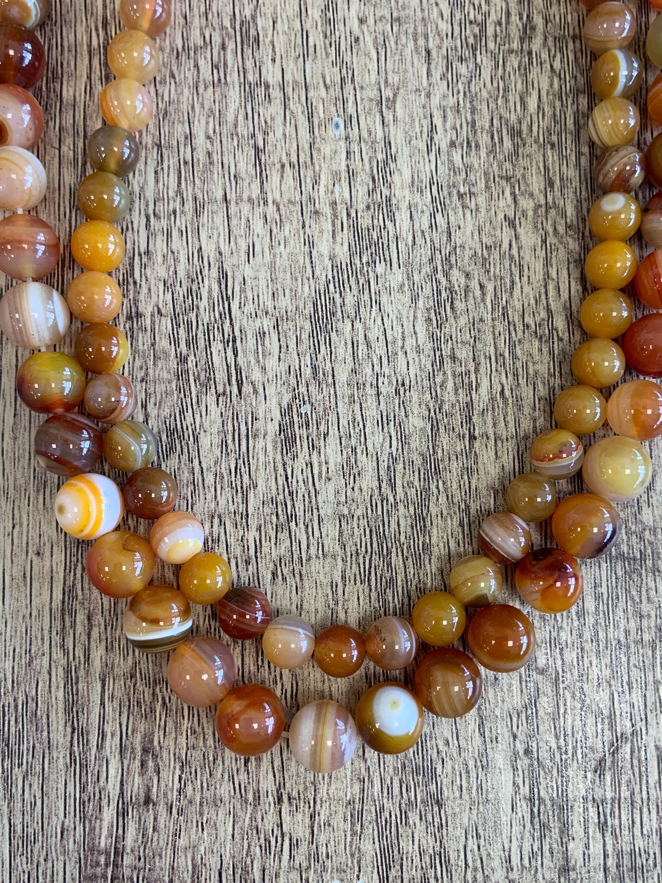 Orange Yellow Banded Agate Bead, Drilled Gemstone, Striped Agate Stone, Loose Beads, Color Enhanced, 8mm, 10mm, Full strand, Supplier, Bulk - image 5