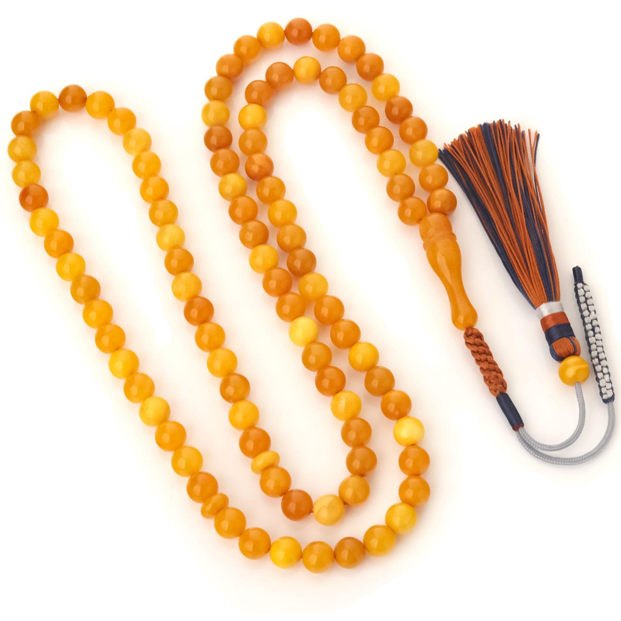 Antique Amber-99 Islamic Prayer Beads-Genuine Amber Tasbih