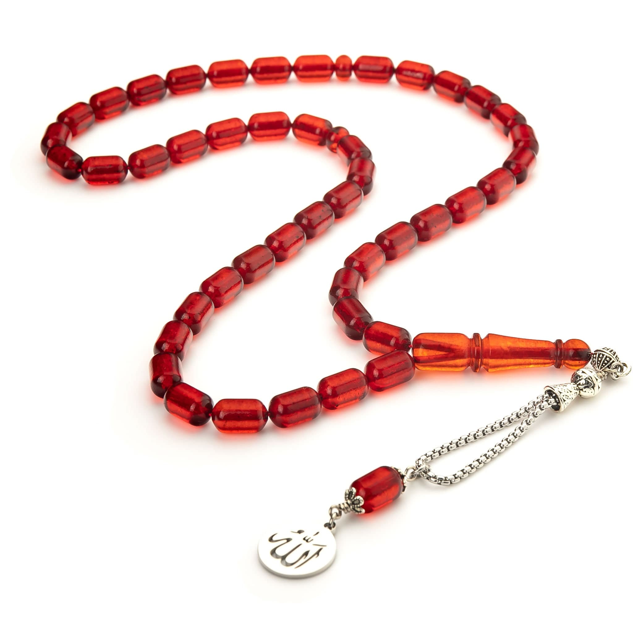 Amber Misbaha - Handmade Amber Rosary - 45 Islamic Prayer Beads - Tasbih - Sibha-مسبحة العنبر