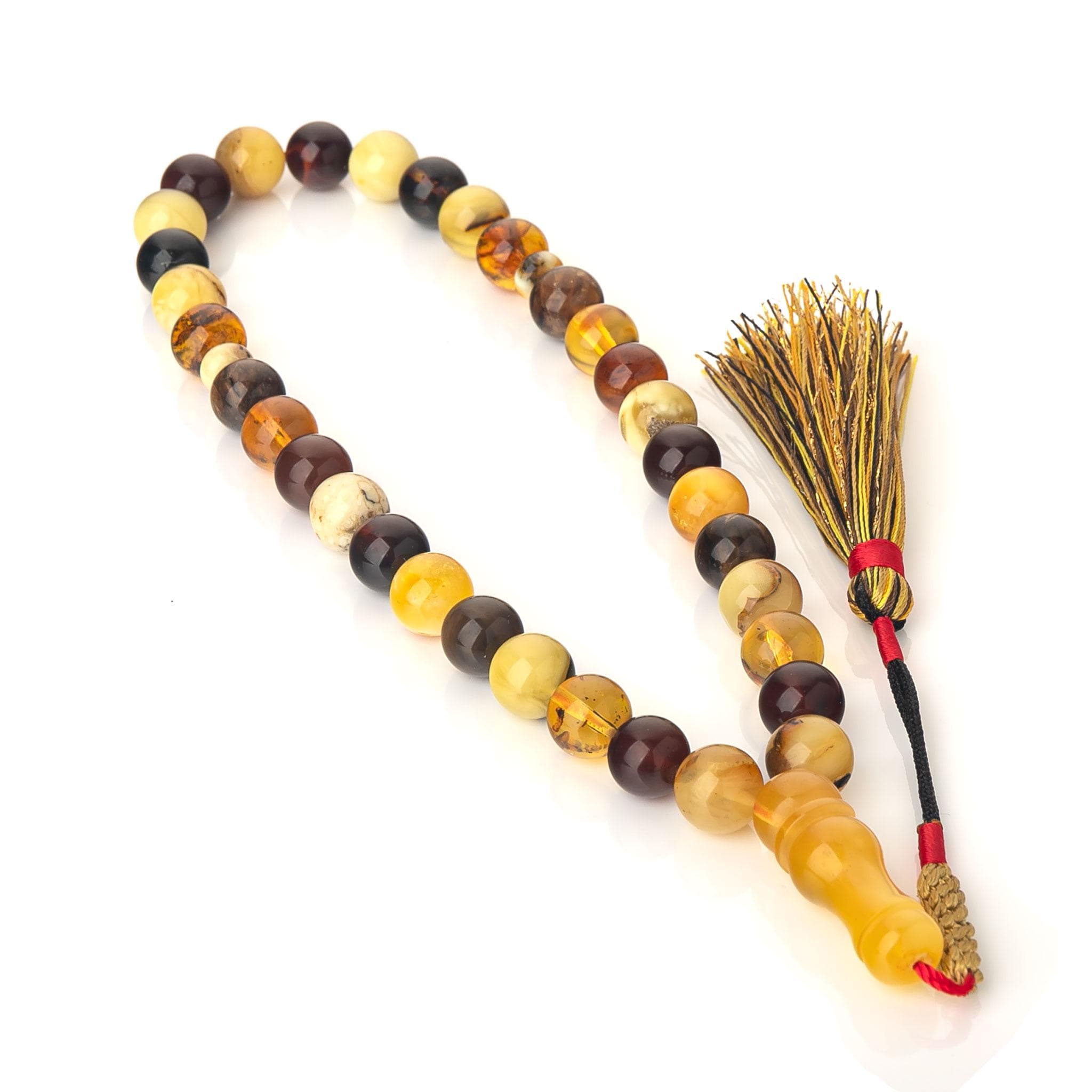 Baltic Amber Tasbih: 33-Bead Islamic Prayer Rosary with Handmade Tassel - image 3