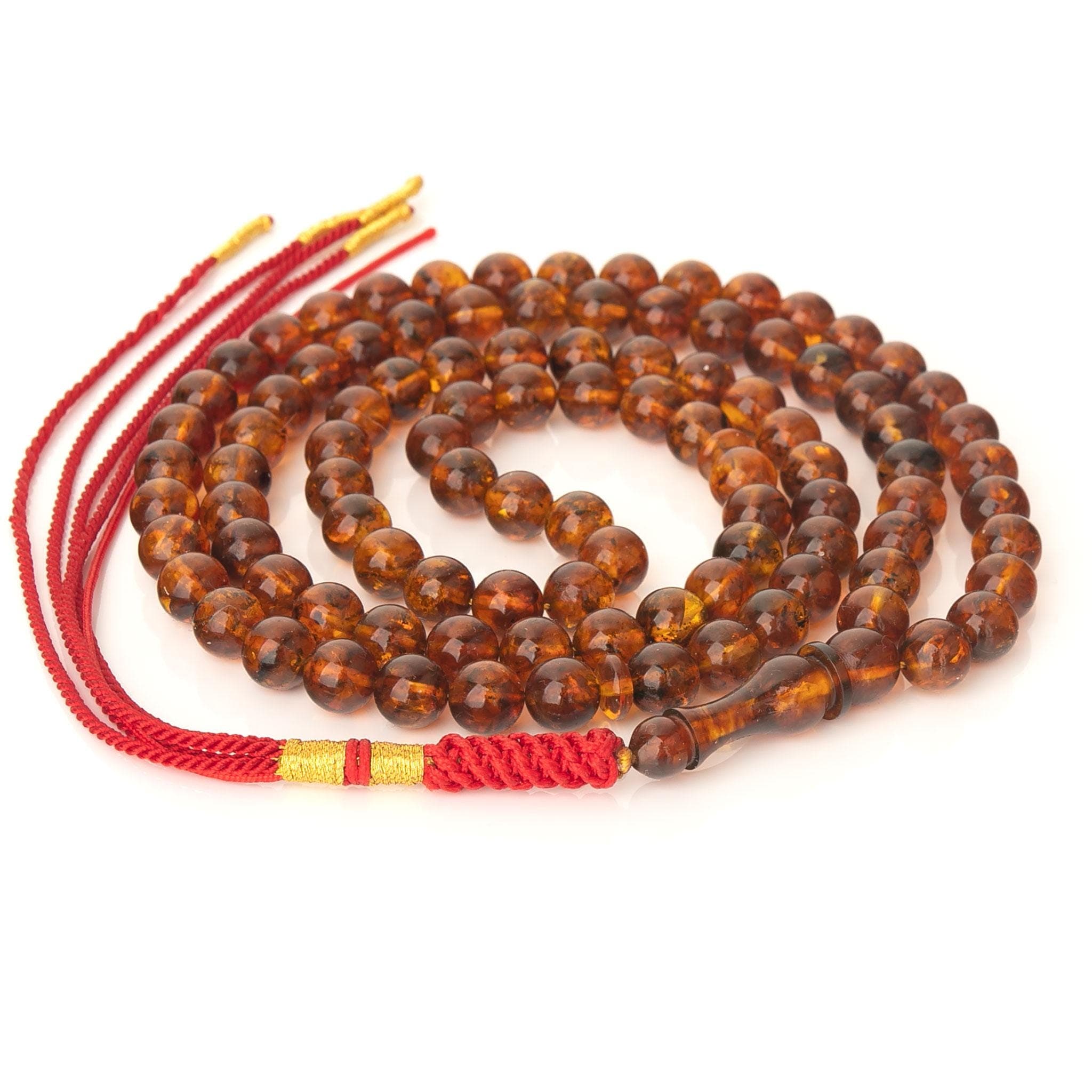 Handcrafted Baltic Amber Misbaha 99 Beads, Islamic Prayer Beads for Dhikr and Meditation - image 4