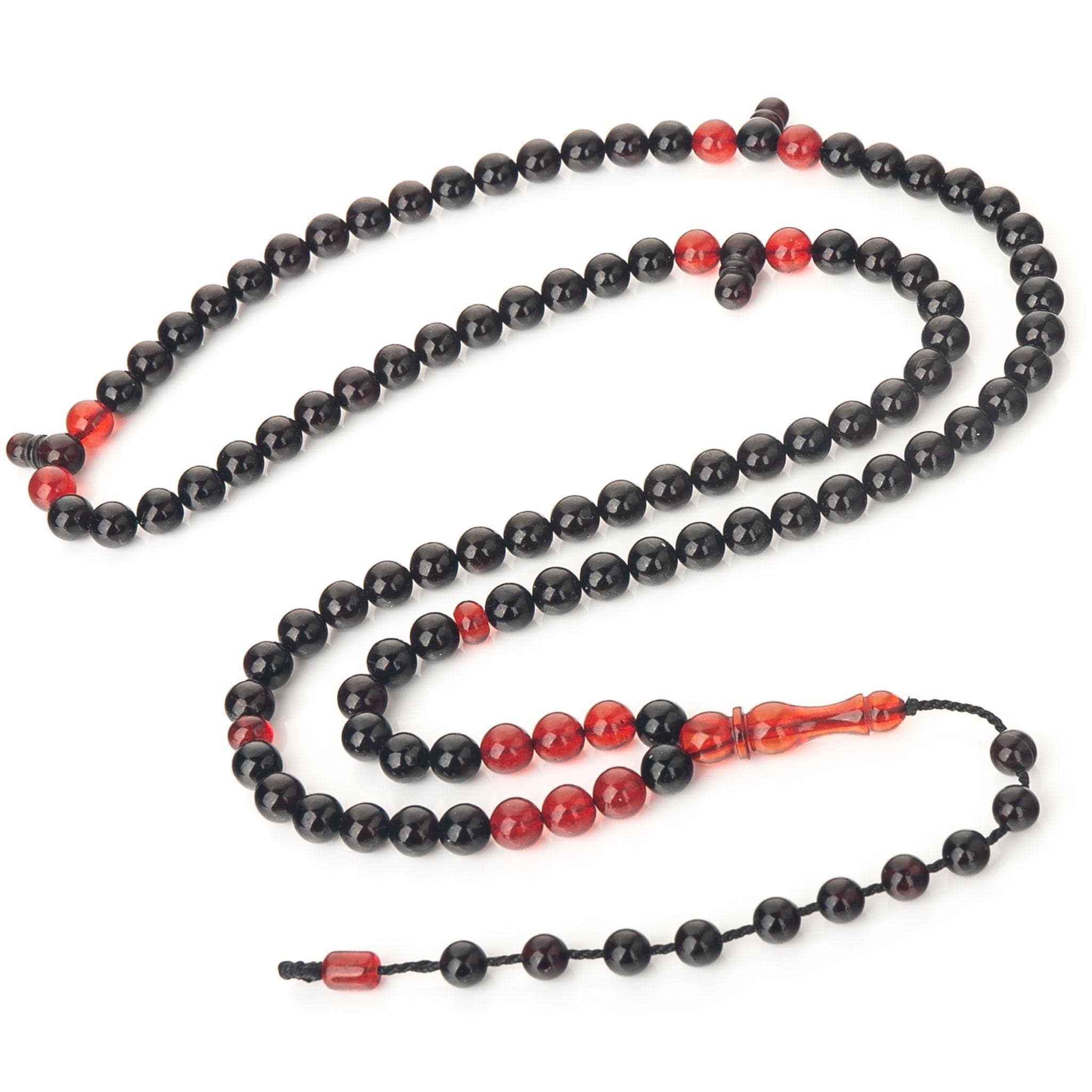 Baltic Amber Misbaha: 100 Islamic Prayer Beads with Leather Gift Box