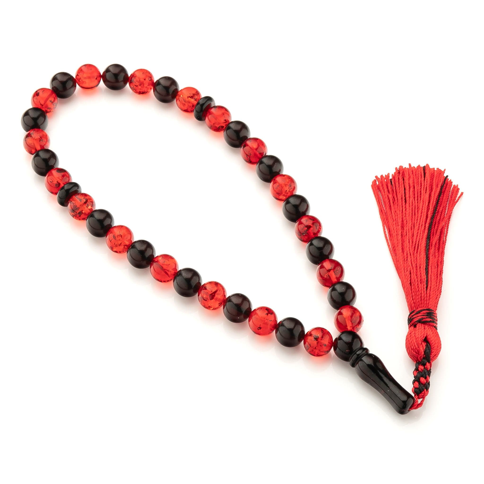 Baltic Amber Muslim Rosary: Islamic Prayer Beads with Handmade Tassel