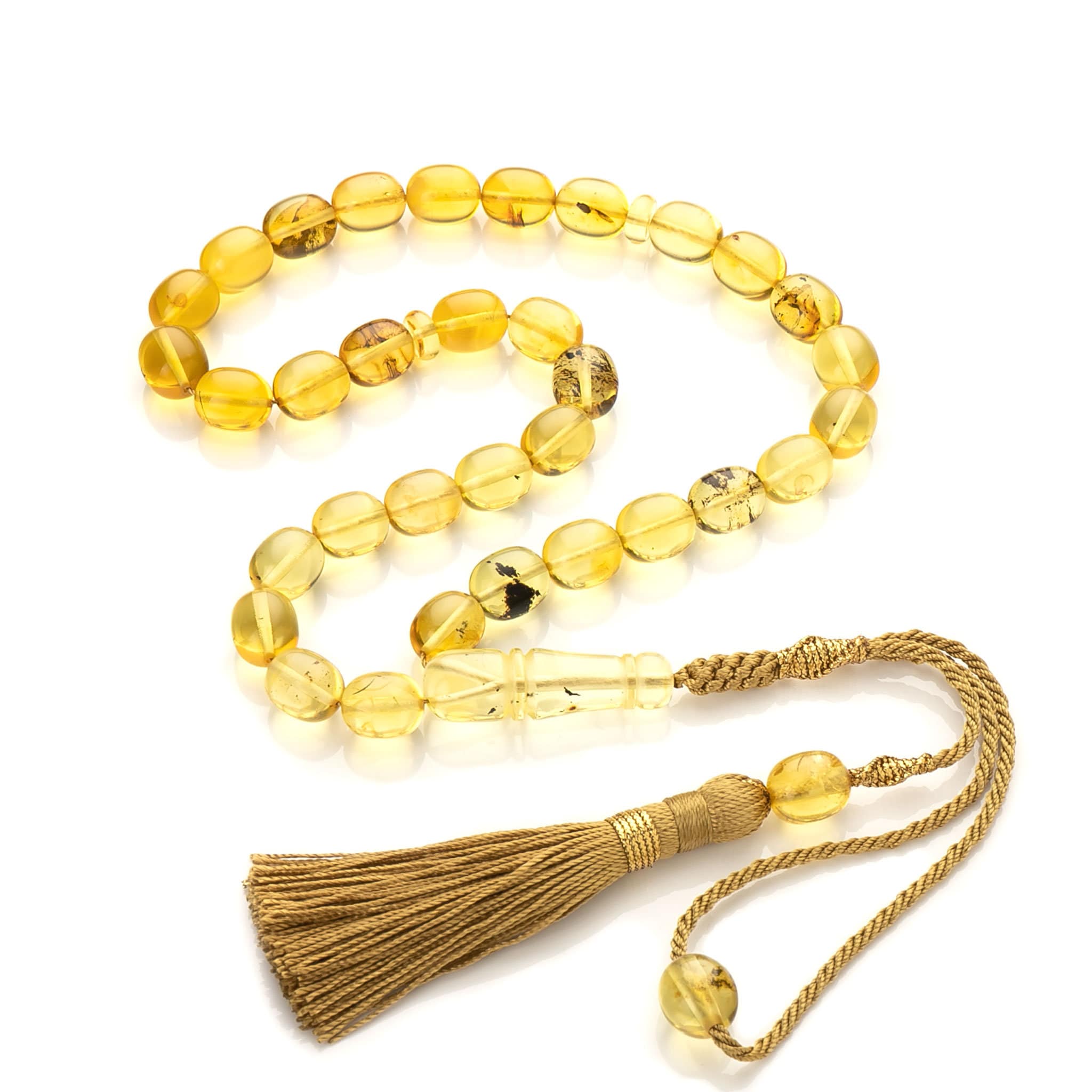 Baltic Amber Tasbih: 33-Bead Muslim Prayer Rosary