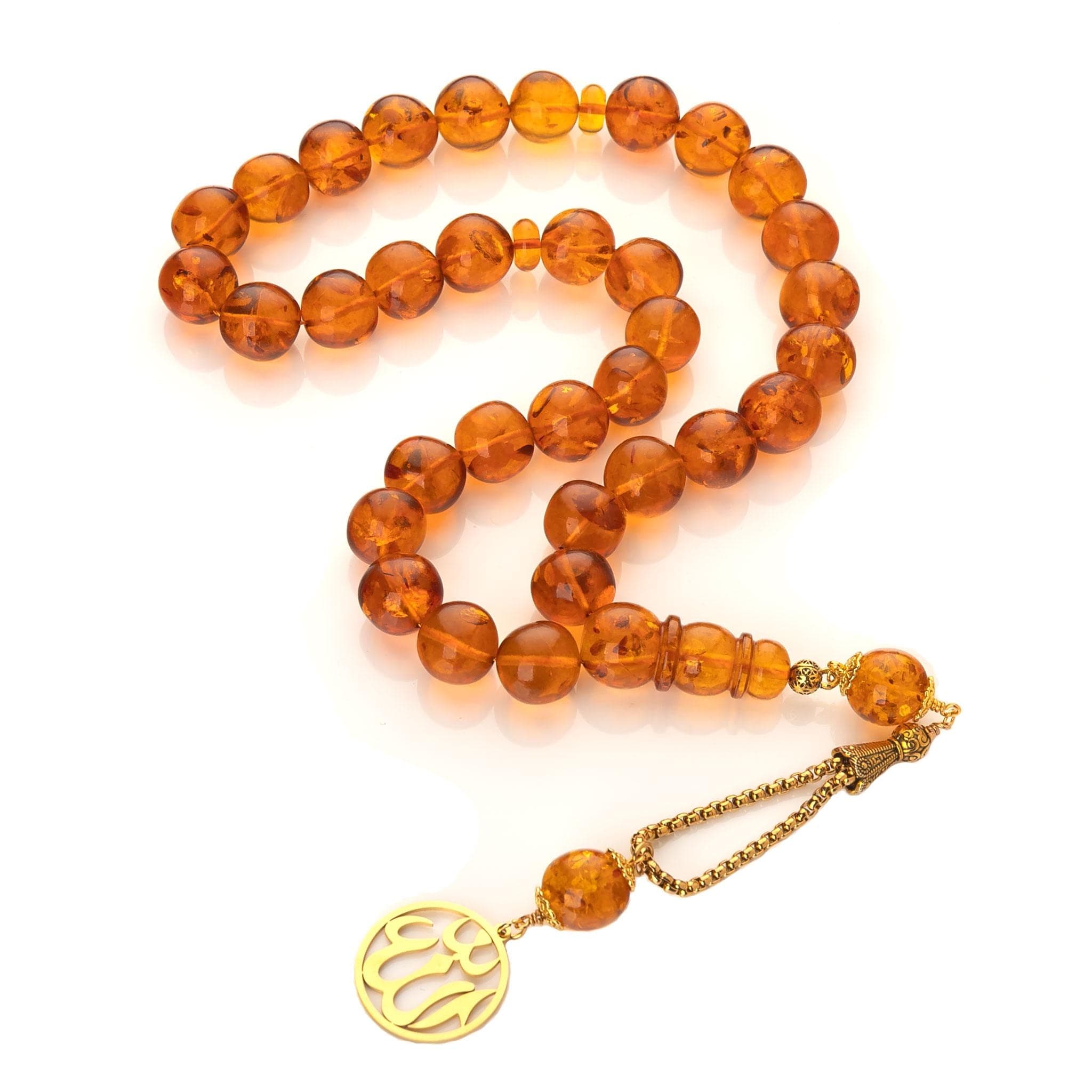 Baltic Amber Tasbih: Islamic Prayer Beads Rosary (75g)