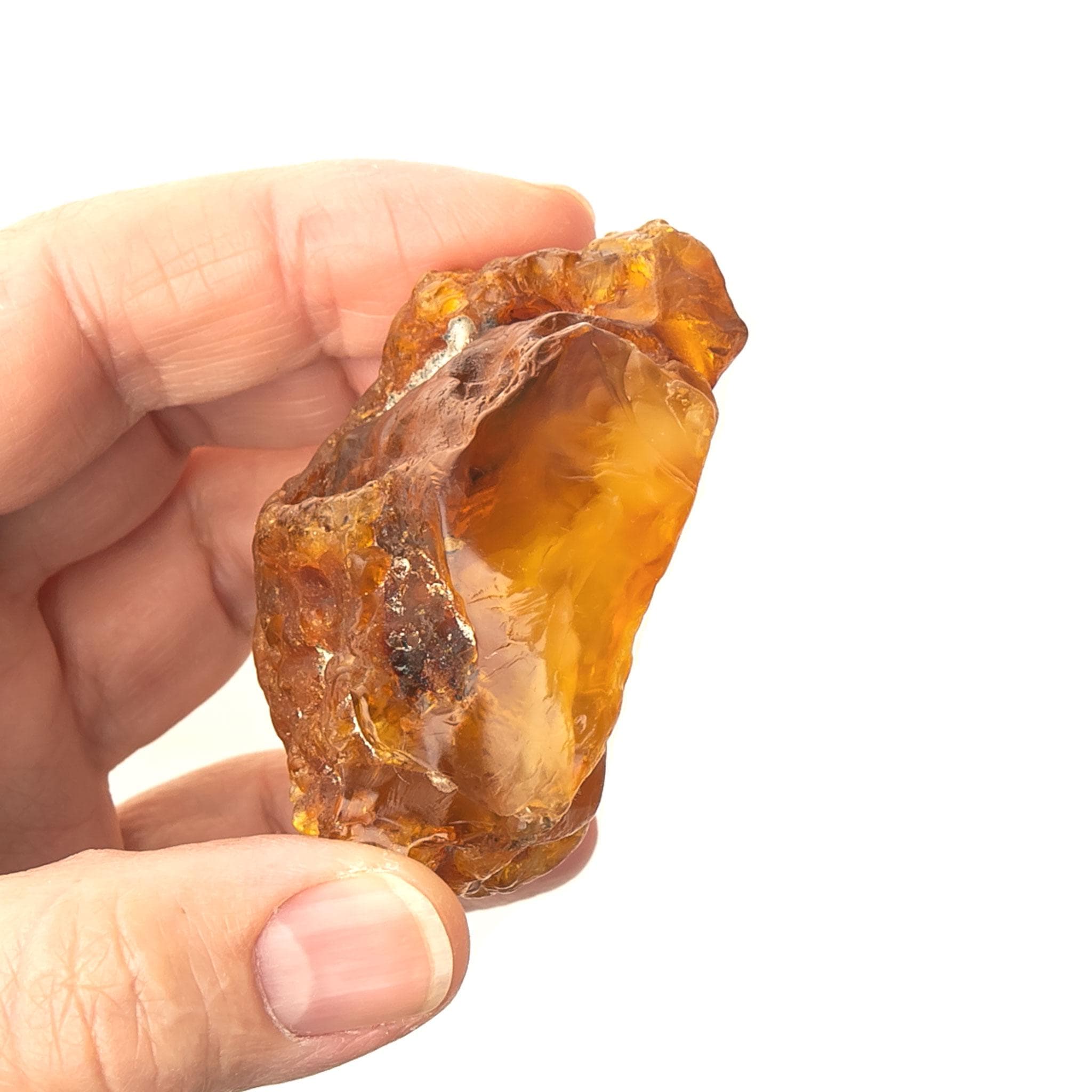 Baltic Amber Raw Nugget with Blue Clay Traces • 58 g • Collector’s Specimen - image 3