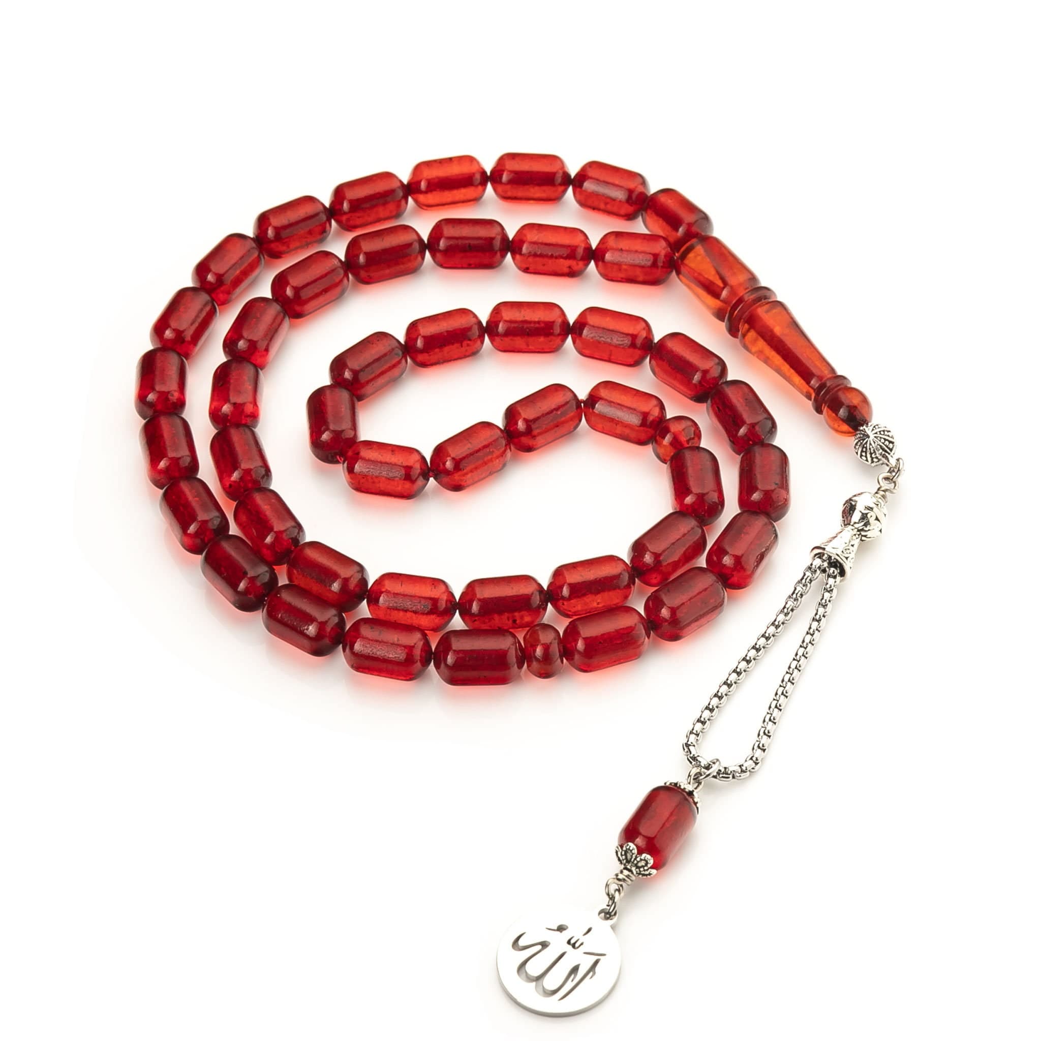 Amber Misbaha - Handmade Amber Rosary - 45 Islamic Prayer Beads - Tasbih - Sibha-مسبحة العنبر - image 5