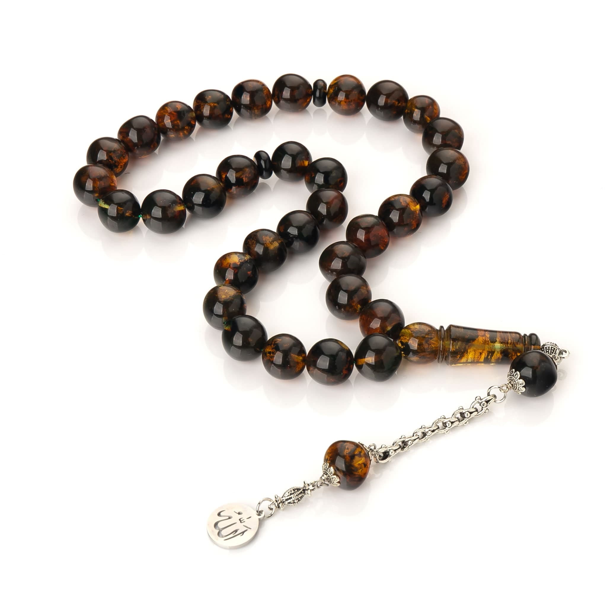 Amber Tasbih-33Islamic Prayer Beads,71g-Misbaha-Kehribar-Fossilamber-Subha-مسبحة العنبر
