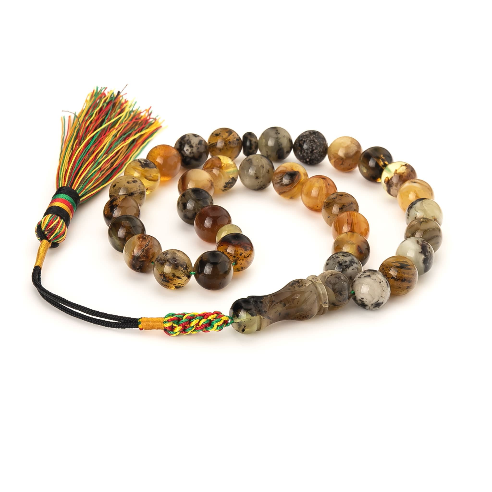 Handcrafted Genuine Amber Tasbih-Amber Rosary-Natural Amber with Inclusions-33 Islamic Prayer Beads-Misbaha-Kehribar-Fossilamber-Sibha