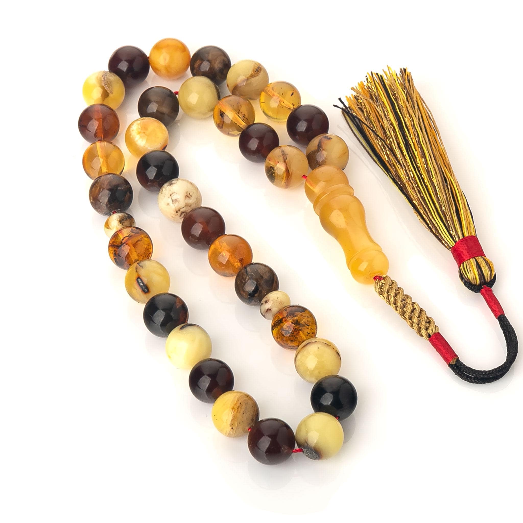 Baltic Amber Tasbih: 33-Bead Islamic Prayer Rosary with Handmade Tassel - image 5