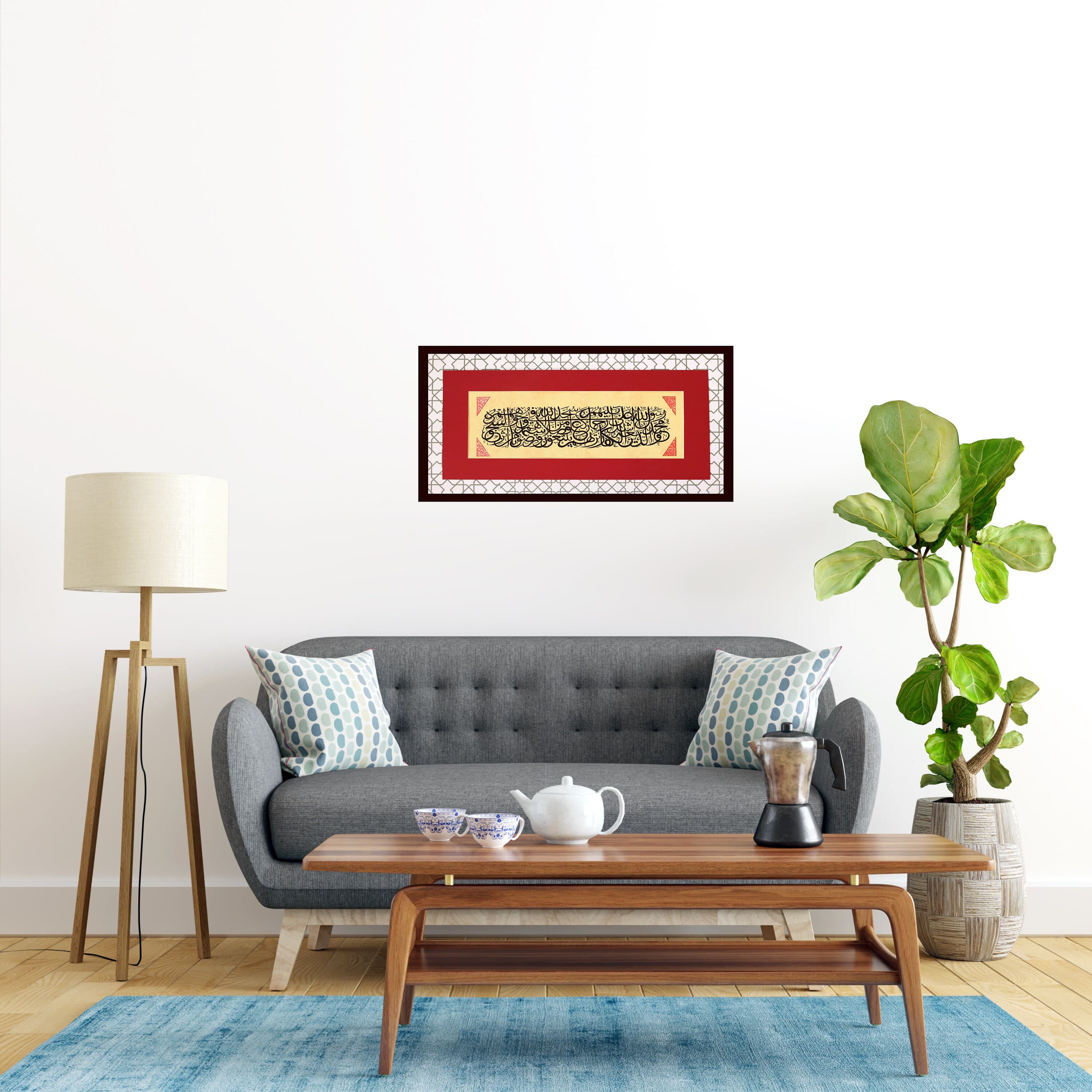 Original Islamic Art Handmade  Arabic Calligraphy Hand Painting Ottoman Islamic Art Wall Art Wall Décor Surah Al-Fath  - verse 29 A6 010004
